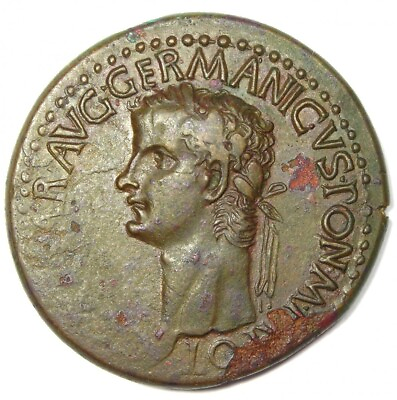 Gaius Caligula AE Sestertius Copper Roman Coin 37 41 AD Good VF XF Details $1007.00