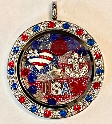 #ad ❤️Authentic Origami Owl Fourth of July 🧨 Large Crystal Locket amp; Charms POP ❤️ $110.89