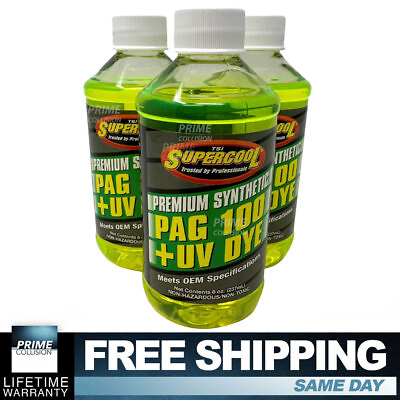 #ad Premium Synthetic AC Refrigerant Oil PAG 100UV Vis 8oz. R134a 3 Pack $29.99