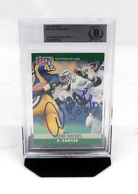 #ad 1990 Pro Set #251 Andre Waters Philadelphia Eagles Beckett Authentic Autograph $99.95