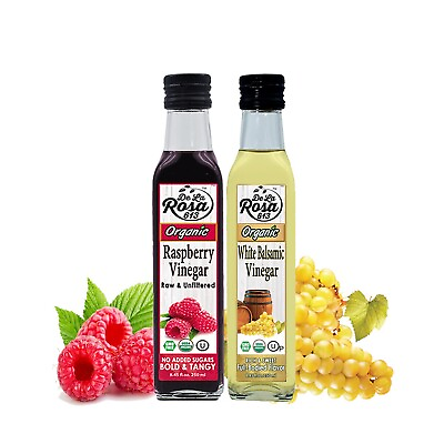 #ad De la Rosa Organic Raspberry amp; White Balsamic Vinegar Vegan 8.45 Oz Pack of 2 $20.69