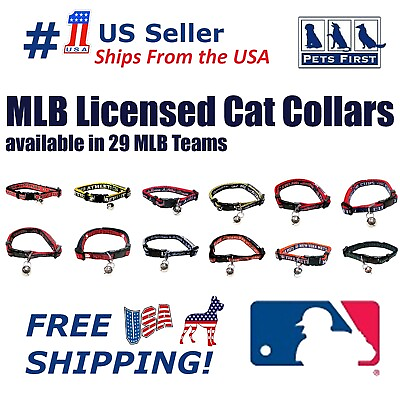 #ad Pets First MLB Breakaway Cat Collar with Ringing Bell Adjustable Pet Collar $13.99