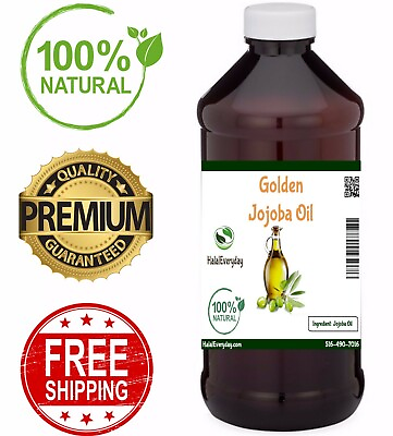 #ad Golden Jojoba Oil 100% Pure COLD PRESSED Organic Face Hair Skin Body Massage $6.95
