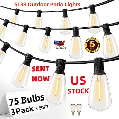 #ad 150ft. 25*3pcs LED String Light Bulbs Outdoor Waterproof Garden Party Decor $69.99