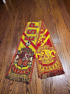 #ad Spain España scarf national team country flag winter country Soccer new Yellow $19.56