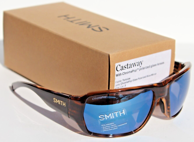 #ad SMITH OPTICS Castaway POLARIZED Sunglasses Tortoise ChromaPop Glass Blue Mirror $139.95