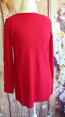 #ad NWT J Jill Pullover Sweater Perfect Red Long Sleeve Size S $16.00