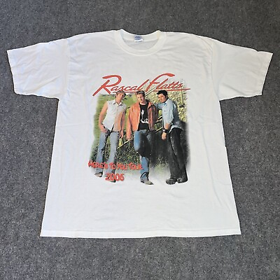 #ad Vtg 2005 Rascal flats Heres To You Tour Tshirt Men Xl 2000s Y2K Country Band Tee $59.77