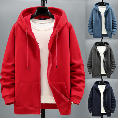 #ad Unisex Hoodies Sweatshirts Coat Cardigan Jacket Drawstring Fashion Loose Zip U $24.97