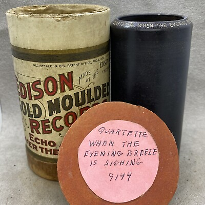#ad EDISON PHONOGRAPH cylinder record 9144 WHEN THE EVENING BREEZE IS SIGHING $13.19