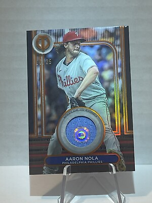 #ad 🔥 AARON NOLA PHILLIES 2024 Topps Tribute Patch SP ##x27;D 25🔥 $29.99