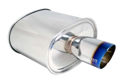 #ad MEGAN M VO 3.5quot; Titanium Blue Burn Tip Oval Exhaust Muffler 2.5quot; inlet $159.08