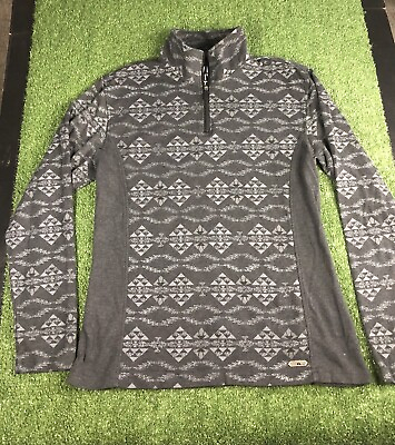 Powder River Outfitters Pullover Quarter Zip Patterned Womens Large $16.15
