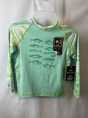#ad Real Tree Youth long sleeve performance fishing shirt Color “Spring” Size Small $11.95