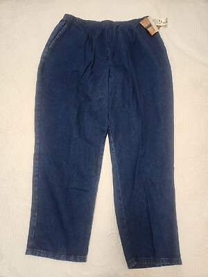 #ad NWT Chic Women#x27;s Denim Jeans 26W Ave. SCOOTER stretch waist Cotton dark wash $10.48