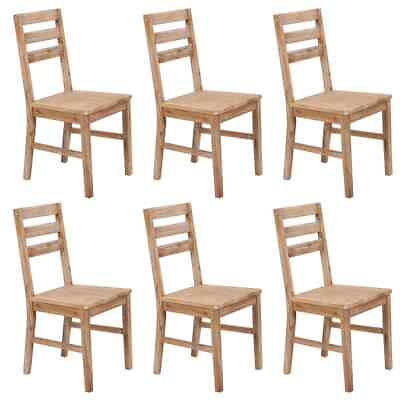 #ad 6X Solid Acacia Wood Dining Chairs Wooden Dinner Kitchen Seating Dining D8V3 $583.83