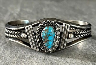 #ad OLD Vintage Native American Navajo Turquoise Sterling silver Bracelet $465.00