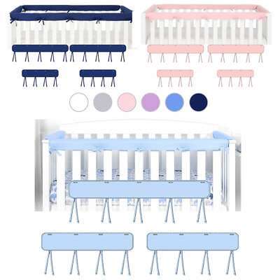 #ad 3 4Pcs Crib Rail Covers Protector Safe Teething Guard Wrap for Standard Crib $18.95