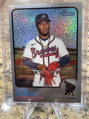 #ad Ozzie Albies 2022 Topps Heritage Chrome Silver Refractor 373 🔥🔥🔥 $10.00