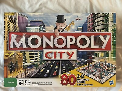 #ad 2009 Monopoly CITY Edition Board Game W 80 3D Buildings 100% Complete $15.00