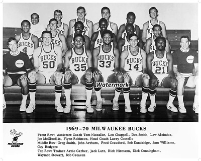 #ad NBA 1969 70 Milwaukee Bucks Team Picture Kareem Abdul Jabbar 8 X 10 Photo $5.99