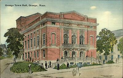 #ad Orange MA Town Hall c1910 Postcard $6.89