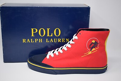 #ad Polo Ralph Lauren Solomon Downhill Ski Patch Canvas Sneakers Men’s Size 14 D NEW $42.49