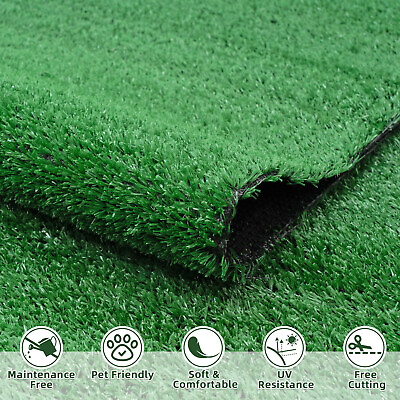 13.1 x 6.6ft Artificial Grass Mat Synthetic Landscape Fake Lawn Dog Turf Garden $47.42