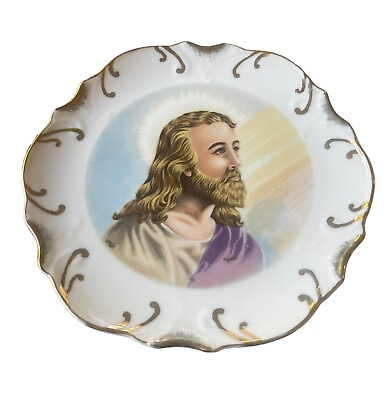 #ad Jesus Ceramic 18K Plate Gold Trim Mid State Products Co. Made in Japan 1942 $18.50