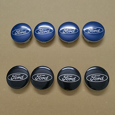 #ad 4 Black Blue Ford Wheel Center Hub Caps 54mm Rim Emblem Hubcap Cover Logo 2 ⅛quot; $19.49