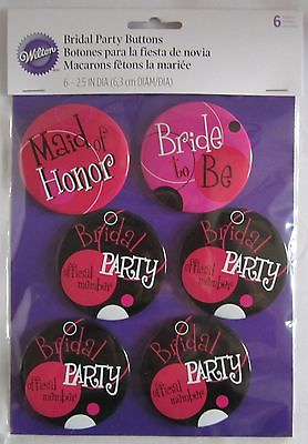 #ad Wilton Bridal Bachelorette Party Bride to Be Party 6 Buttons Maid of Honor $13.75