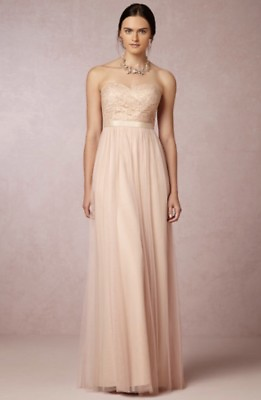 BHLDN Juliett Dress Gown Jenny Yoo Nude Blush Lace Tulle Satin Lined 10 NEW $120.00