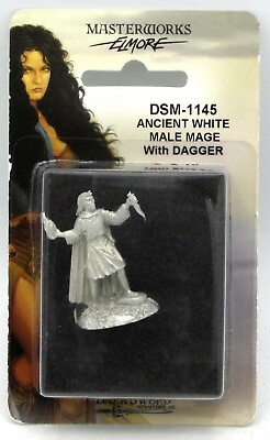 #ad Dark Sword DSM 1145 Ancient White Male Mage with Dagger Elmore Masterworks $9.99