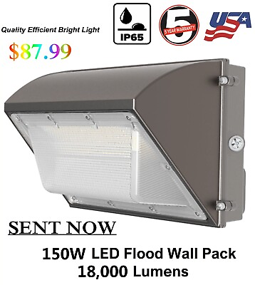 #ad LED Wall Pack Light Outdoor 150W 5000K Daylight Light Commercial Lighting $88.00