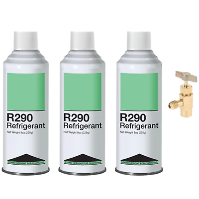 #ad Leak Saver R290 Refrigerant 8oz Upright Charging Self Sealing Can 3 Pack $47.95