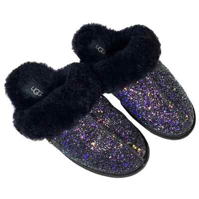 #ad UGG Scuffette black glitter slip on slippers Size 7 $75.00