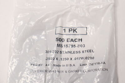 #ad 500 Pk Military Standard Flat Washer Stainless Steel 0.125quot; ID 0.25quot; OD $80.50