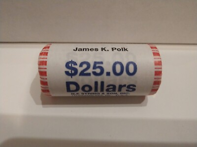 #ad James K. Polk $1 Presidential Dollar Roll $25 Face Unknown Mint Mark $31.99