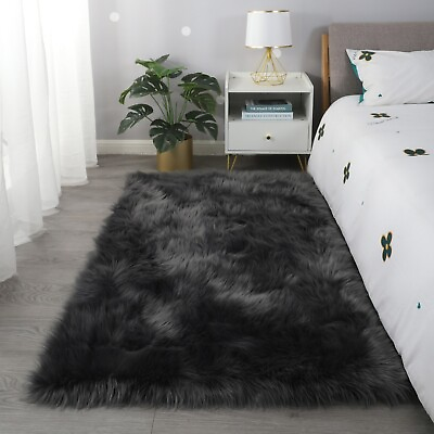 #ad Ultra Soft Fluffy Faux Fur Sheepskin Area Rug $88.00