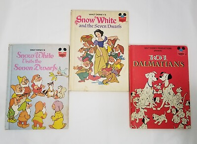 #ad Vintage Lot Of 3 Disney Wonderful World Of Reading Books Snow White etc. $12.00