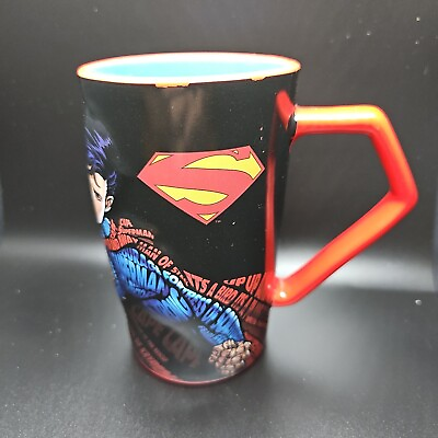 SUPERMAN Large Ceramic Coffee Or Tea Cup Mug Six Flags 3D Superman $8.49
