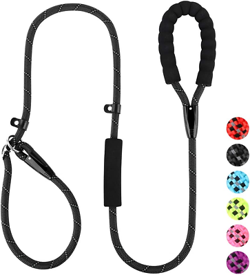 #ad Slip Lead Dog Leash Anti Choking with Traffic Padded Two Handles Reflective St $22.49