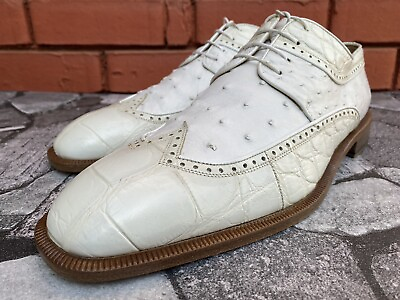 #ad Mauri M Collection Genuine Alligator White Shoes 15 M. $300.00