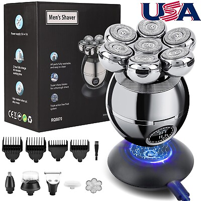 11Pc Set RQ8870 Full 7D Stereo Razor Rechargeable Portable Face Cleaning Travel $30.99