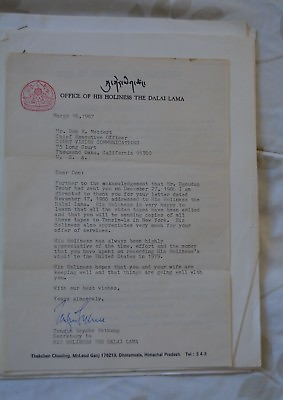 #ad Dalai Lama Project a TIBETAN TIBET Signed Correspondence 8 Pieces signed $382.57