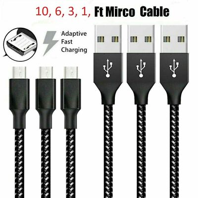 LOT 3 6 10Ft Micro USB 3.0 Fast Charger Data Sync Cable Cord LG HTC Android $2.48