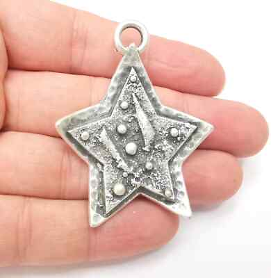 #ad Star Charms Falling Star Charm Antique Silver Plated Night Sky jewelry Parts $2.45