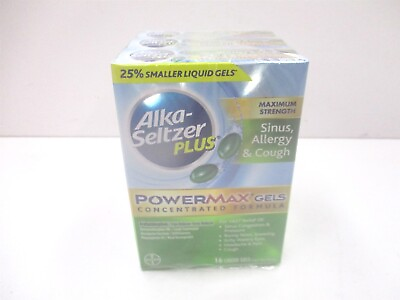 #ad Alka Seltzer Plus Maximum Strength Power Max Sinus Liquid Gels 03 2026 Lot of 3 $34.95