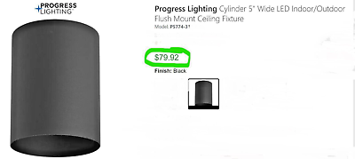 #ad Progress Lighting Modern Cylinder 5quot; Wide LED Indoor Outdoor Flush Mount Ceiling $21.50