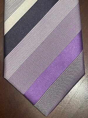 #ad Kenneth Cole Reaction Purple 100% Silk Men’s Neck Tie Made In China $14.99